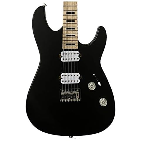 GoDpsMusic 6 String Sawtooth ST-M24 Electric Guitar, Right Handed Satin Black (ST-M24-SBK) Cover
