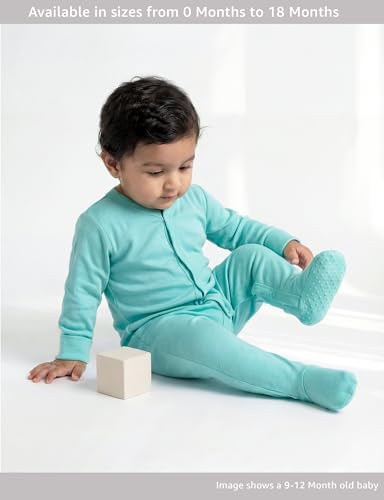 Image of Amazon Brand - Symbol Unisex 100% Cotton Full Sleeve Baby Sleepsuits (Available in Pack of 3 & 6)