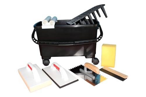 Tile Washing Set and Large Tool Set Hydro Washboard Grouting Board Facade Spatula Stainless Steel + Free Stirrer for Tile Adhesive