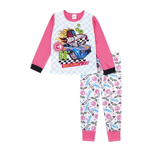 Hot Wheels Pijama para niñas | Pijama largo para niñas | Pijamas de coche para niñas | Regalos de coche Producto oficial -, rosa, 7-8 años