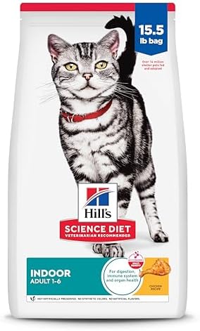 Hill's Science Diet Adult 1-6 Indoor Dry Cat Food, Chicken, 15.5 ...