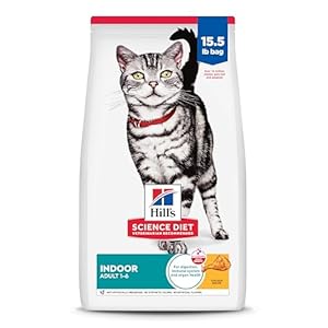 Hill’s Science Diet Adult Indoor Dry Cat Food, Chicken Recipe, 15.5 lb Bag