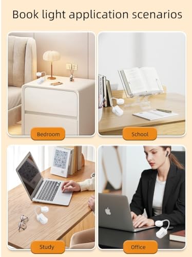 Image of 30Pack Rechargeable Book Light Bulk for Reading in Bed,3 Color Temperature Reading Light,Adjustable Brightness,Clip on to Book for Reading at Night