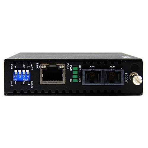 Image of StarTech Multimode SC Fiber Media Converter, GbE, 550m, 850nm (ET91000SC2) | Remote monitoring, 1Gbe network, Fiber to copper, Range