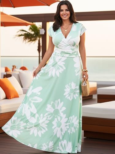Image of KOH KOH Womens Long Modest Floor Length Flowing Summer Print Maxi Dress