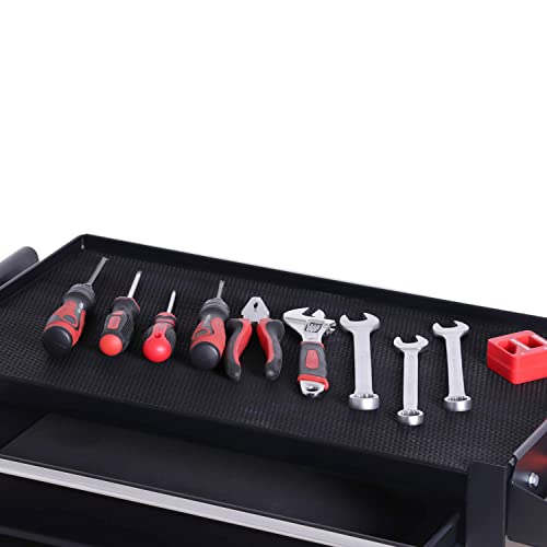 Tankstorm Tool Chest Heavy Duty Cart Steel Rolling Tool Box With Adjustable Shelf Inside And Lockable Drawers And Doors (Tz15-Sh3-Bk) #TOP5