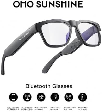 OhO sunshine Bluetooth Audio Sunglasses, Lightweight Open Ear Sport Glasses, 10H Playtime, UV400 ANSI Z87.1, Water Resistant with Voice Control — view 6