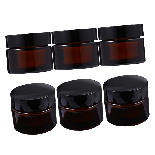 FRCOLOR 6 Piezas Botella cosmética botellas de leche artículos de tocador de tamaño de viaje packaging embalaje face cream makeup frascos herméticos botellas de almacenamiento Vidrio Brown