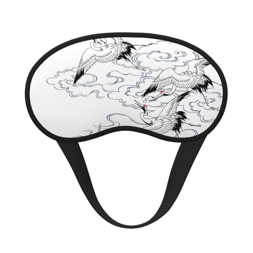 Antifaz lavable con estampado de grulla japonesa para adultos, para dormir, bloquear, siesta, viajes, camping, descanso nocturno