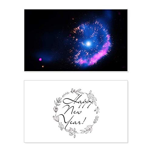 Tarjeta de año nuevo Bright Mystery Nebula con mensaje Universe Space para regalar