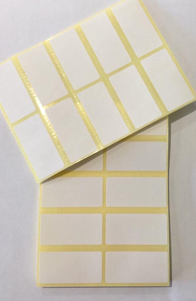 200 Labels Stickers Multi Purpose. Small Sticky Labels, 50 x 25mm / 2 x 1 Self Adhesive White Labels. Supplied Flat