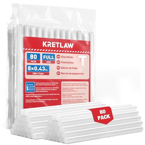 KRETLAW 80 Stück Heißklebesticks, 11 x 200mm Heißklebestifte für die...