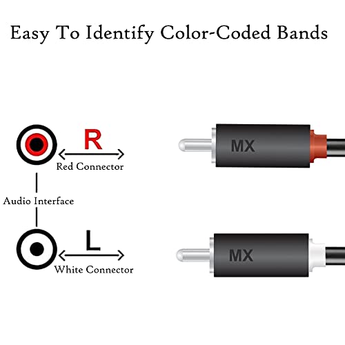 Image of MX 2 RCA To 2 RCA Male Audio, Video Cable. Suitable For HOME Theater, Speaker, Headphone, Mixer, Amplifier, CD, DVD Player- 3 MTR 3378A(Black)