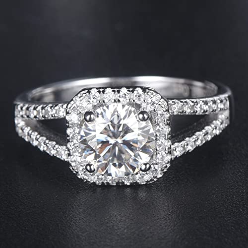 Bague en argent véritable avec pavé géométrique éclatant pour un mariage d'exception