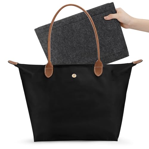Image of Tote Bag for Women with Purse Organizer Insert, Foldable Waterproof Nylon Bag for Travel, and Daily Use,Medium Size.
