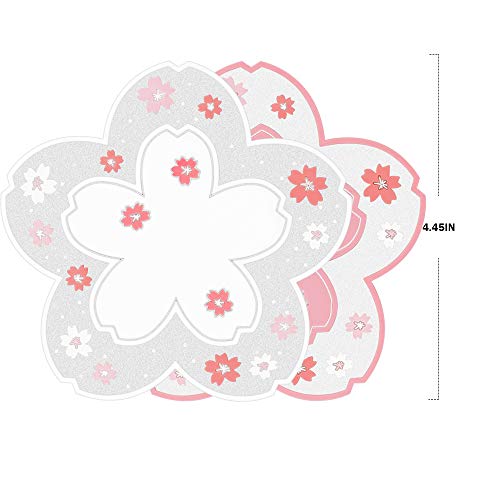 Finphoon Cherry Blossom Cup Coaster,4 PCS Non-Slip Insulation Sakura Coaster, for Coffee Cup Beer Mug Tableware