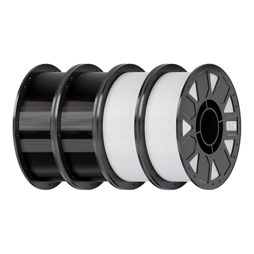 Creality Ender PETG 3D Printer Filament 1.75mm 4KG (8.8lbs), High Precision, Strong Toughness, Odorless, Better Flow, Moistureproof 3D Printing Ender PETG Filament, Black*2 & White*2