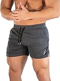 [Manatsulife] メンズ ショートパンツ ハーフパンツ 3分丈 メッシュ生地 短パン スポーツウェア ジムウェア 夏 軽量 ランニングパンツ DK05 (JP, アルファベット, 2XL, グレー)
