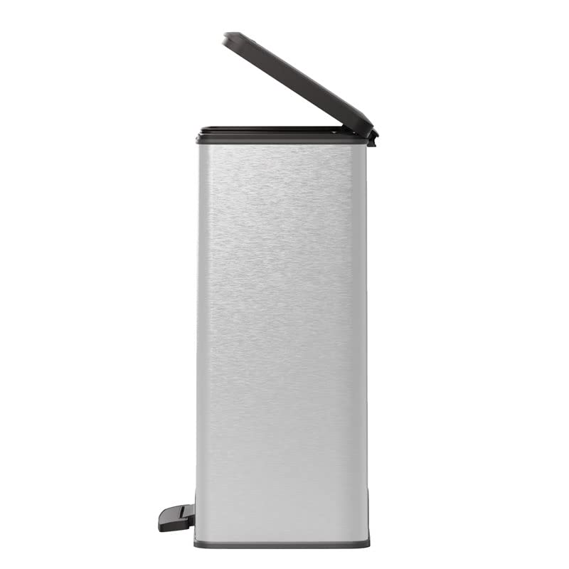 Poubelle Deco Rectangular Duo 65L bac de tri selectif cuisine