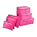 Produktbild COOJA Koffer Organizer Packing Cubes für Rucksack, 6er Set Travel Organizer Packtaschen 3 Packwürfel + 3 Wäschebeutel für Kleider Schuhe Kosmetik (Rose)