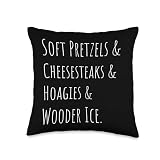 Philly, Philadelphia, Soft Pretzels, Cheesesteaks, Hoagies Throw Pillow