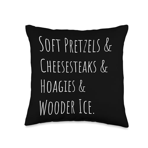 Philly, Philadelphia, Soft Pretzels, Cheesesteaks, Hoagies Throw Pillow