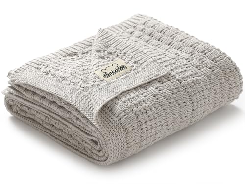 Image of mimixiong 100% Pure Cotton Extra Soft Cellular Baby Blankets for Newborn Baby Size 30 x 40 inches Beige