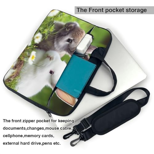 Pochette antichoc ordinateur portable motif deux petits lapins mignons
