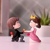 CraftVatika Valentine Gift for Girlfriend Boyfriend Proposal Day Love Couple Miniature for Valentines Day Gift for Husband Wife (Multi, Resin, 5 Centimeter)