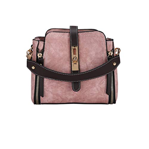 DDKK bags Retro Leather Crossbody Bag One-Shoulder Bag-College School Travel Handbag-Zipper Pocket Messenger