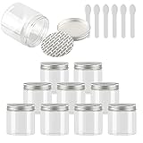 ✈【QUANTITÉ DE PACKS】 --- 12 Pièces Cosmétique Pot en Plastique 200ml, 6 Pièces mini spatules cosmétiques.