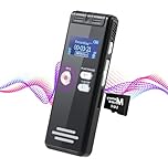 72GB Digital Voice Activated Recorder - 5200Hrs Voice Recorder Audio with Playback, 3072Kbps Voice Recorder Audio with Noise Reduction, USB-C Rechargeable Dictaphone for Lectures Meetings Interviews