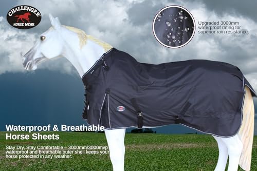 Image of Challenger 1200D Turnout Rain Horse Sheet Light Winter Blanket Gusset 363G
