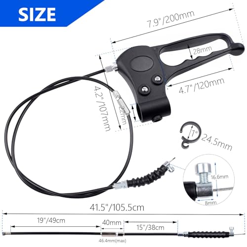 Image of Hand Brake with 41'' Cable Compatible with Medline Lumex 4-Wheel Folding Drive Rollator Rolling Walker Transport Wheelchair Mobility Knee Walkers Senior Medical Accessories