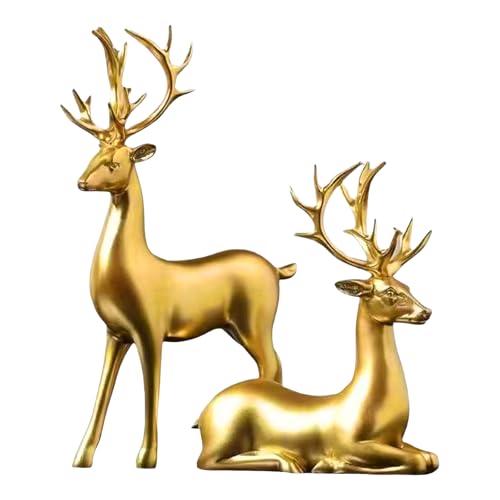 Kashyke 2 Stücks Weihnachtsdeko Rentier Figure Hirsch Elch Statuen...