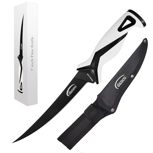 danco Pro Series 7-Inch Fillet Knife, German G4116 Steel and Sheath, White