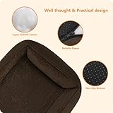 HMTOPE Hundebett, Hundesofa, Hundekissen, Hundekörbchen Abnehmbar und waschbar, Braun, 90 x 75 x 25 cm