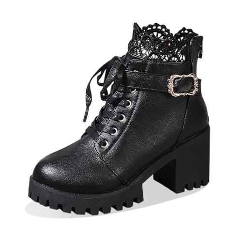 Shark Boots pour femme avec talon haut plateforme et fermeture éclair