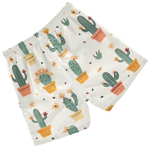 Pigsaly Boys Swim Trunks Flowers Cactus Hearts Doodle Boys Board Shorts Swimsuit Swimwear Summer Bathing Suit S2