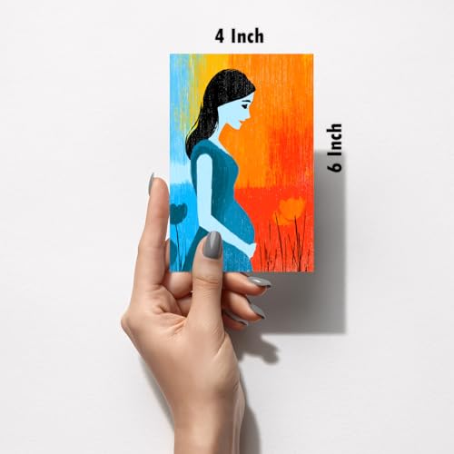 Image of SiddArtify Modern Woman Wall Art Poster Print Set - Colorful Abstract Female Portrait Decor for Living Room Bedroom Office - Set of 2-4x6 Inch - Board (Pack of 6) - Sticker (Pack of 6)