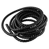 Sisinkal Protezione per tubo idraulico nero, protezione per cavi, avvolgimento a spirale, per tubi meccanici, olio, acqua, aria condizionata, lunghezza 5 m, D-8/10/12 mm (D-10 mm)