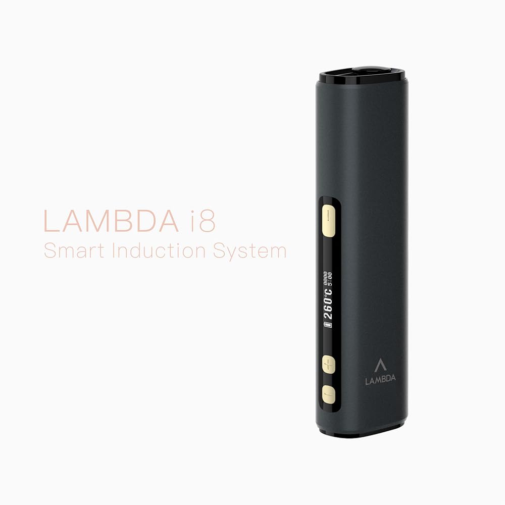 LAMBDA i8 HNB Dispositivos de calor sin quemaduras, calefacción por inducción electromagnética sin contacto, OLED 3200 mAh tiempo de calentamiento ajustable y temperatura, no requiere limpieza (negro)