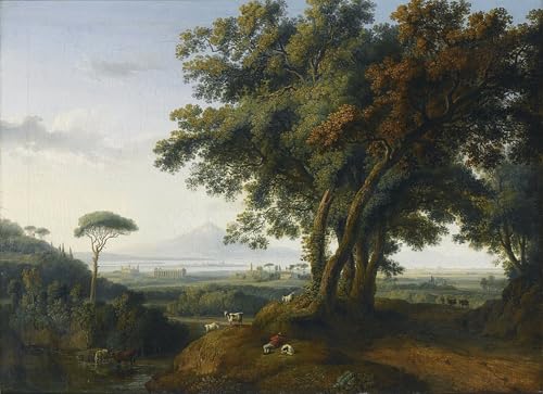 Toile un Capriiiccio Veduta italien Jacob Hackert, impression d'art premium pour collectionneur