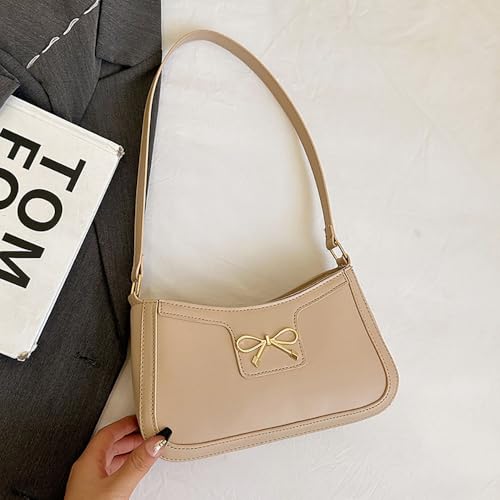 Image of AIPJOY Small Shoulder Bag For Women,Bow Shoulder Handbags Trendy Y2k PU Leather Purses