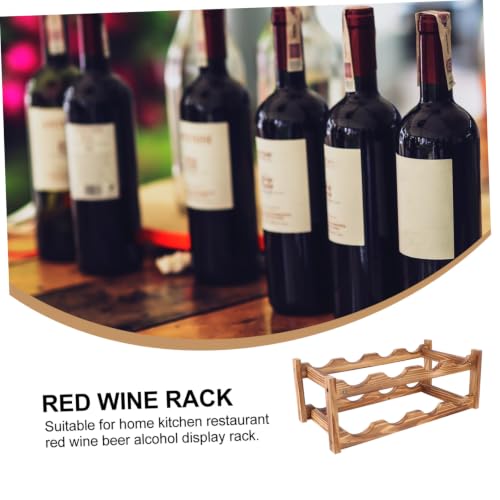 Soporte moderno de madera para botellas de vino doble capa miniatura 3