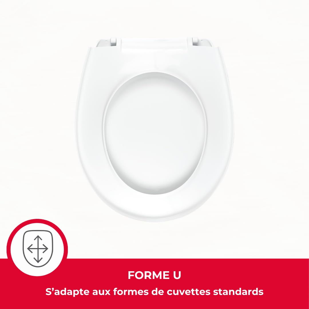 Wirquin Abattant WC Néon blanc thermoplastique forme U
