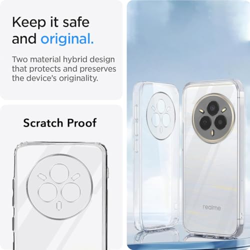 Image of Jkobi Back Cover for Realme 14 Pro (Silicone Clear Shockproof Case with Camera Protection | Soft and Flexible | Transparent)