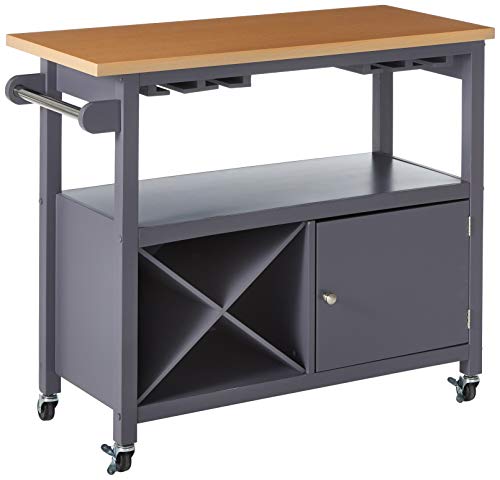 Kingsbrandfurnituregreynaturalfinishwoodkitchenstorageservingcartwithwinerack  Urban Country Home Decor Kings brand furniture grey natural finish wood kitchen storage serving cart with wine rack  urban country home decor