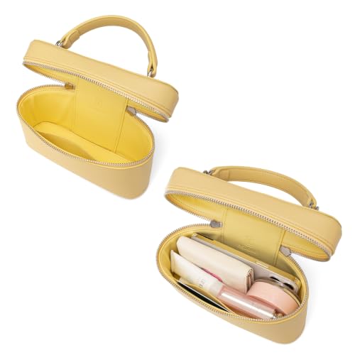 Image of Rejolly Vanity Case Handbag for Women Top-Handle PU Leather Purse Crossbody Shoulder Bag