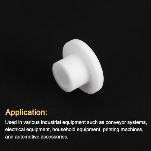 QUARKZMAN 10 Stück Flanschbuchsen Kunststoffbuchsen ID 9mm x OD 13mm x Länge 12mm Nylonbuchsen, Weiß